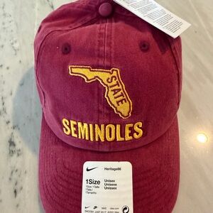 Nike Seminoles Maroon Hat with Yellow Embroidery